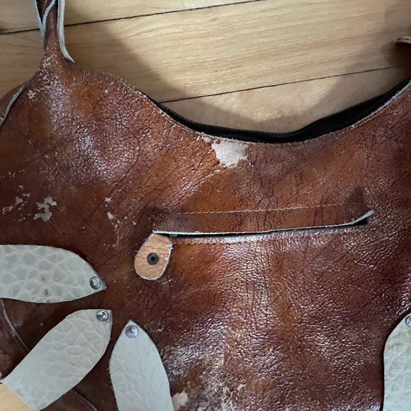 Vintage Brown Leather Bag - Picture 3 of 4
